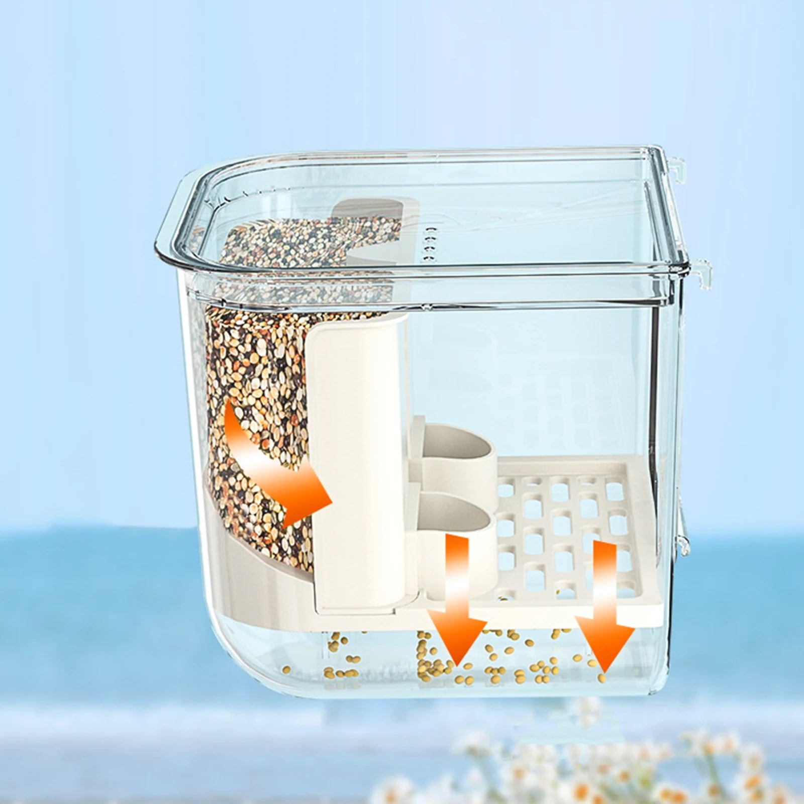 Automatic Parrot Feeder Hanging Pet Cage Feeder Food Dispenser Food Container for Small Birds Finch Lovebirds Cockatoo Budgies