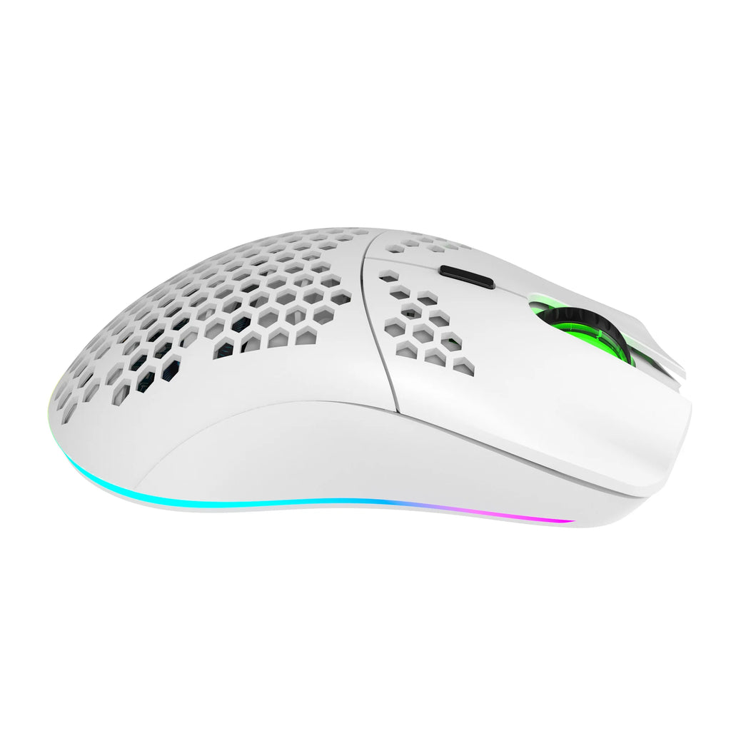 Wireless Mouse 2.4G with Built-in Rechargeable Battery, RGB Lighting, Honeycomb Design, Plug-and-Play USB