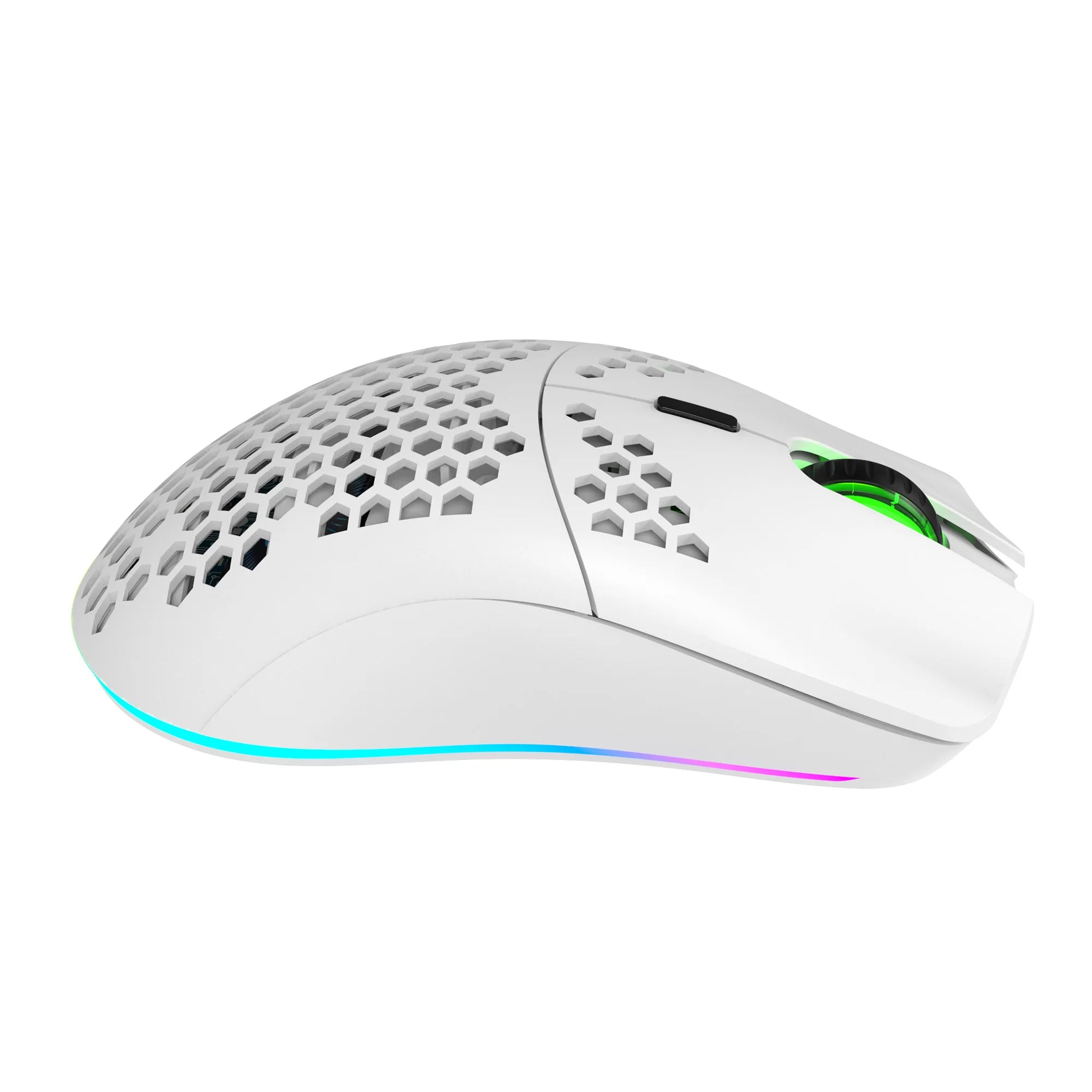 Wireless Mouse 2.4G with Built-in Rechargeable Battery, RGB Lighting, Honeycomb Design, Plug-and-Play USB