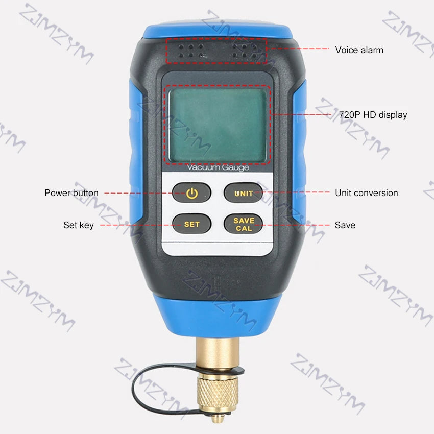 VMV-1 Digital Vacuum Gauge Portable High Precision Digital Display Combined Pressure and Vacuum Electronic Vacuum Absolute Gauge