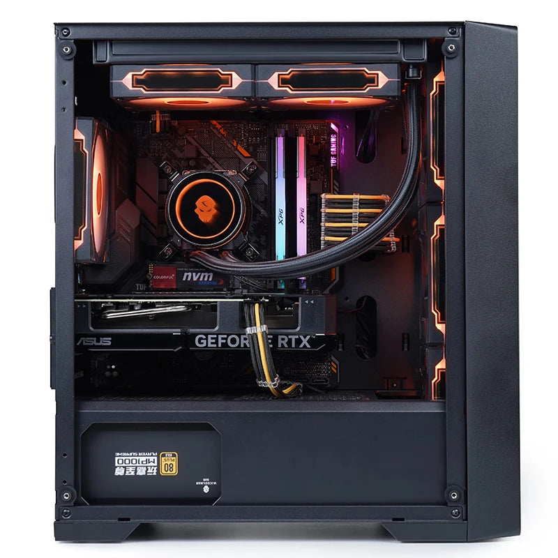 Lovingcool Oem Odm Cabinet Cpu Rgb Desktop Computer Case Tower Tempered Glass MATX ITX Gaming Gamer Pc Computer Cases