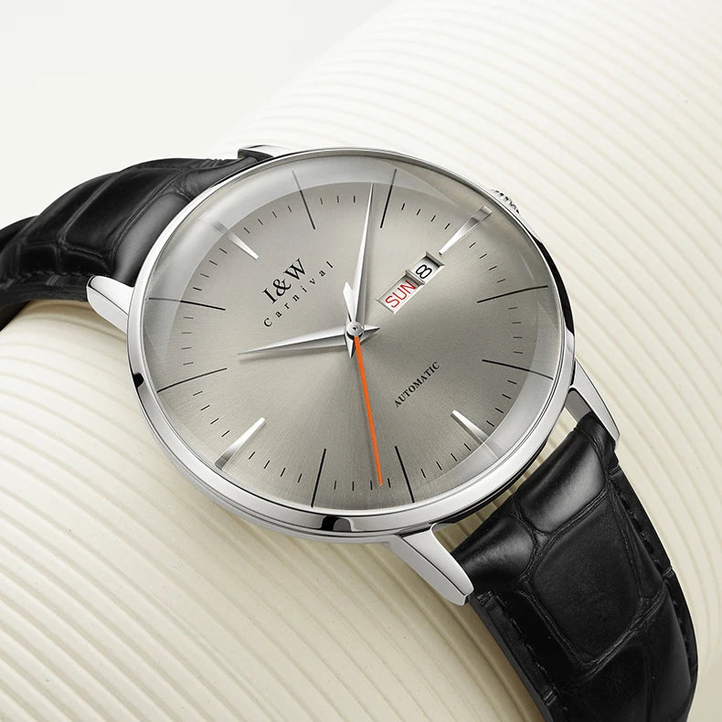 Fashion Men's Watches MIYOTA 8215 Watch Luxury brand CARNIVAL Automatic Mechanical Wristwatch Sapphire Double Calendar Men Watch