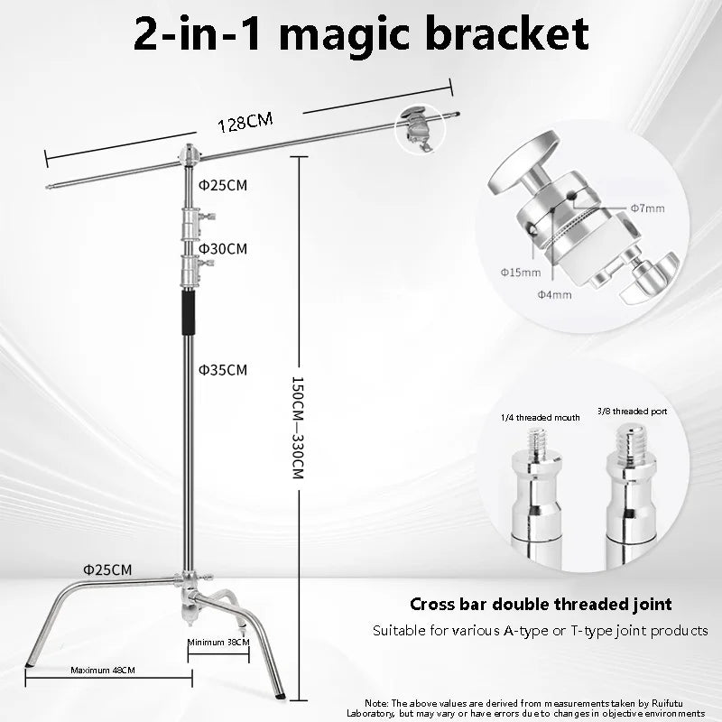 Photography Light Magic Leg Light Stand C-shaped Bold Stainless Steel Tripod Cross Arm Diagonal Arm Studio Equipment