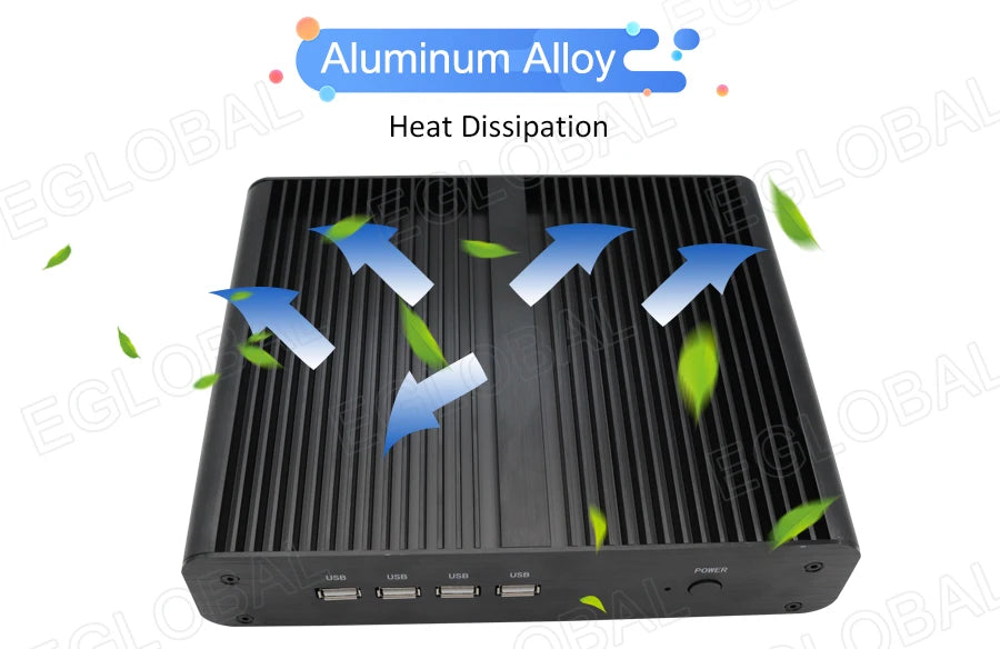 Eglobal Fanless Mini PC  Intel  i7-10510U 1065G7  2*DDR4 Msata+M.2 PCIE  Gamer Windows 10 Laptop Computer Components VGA DP HDMI