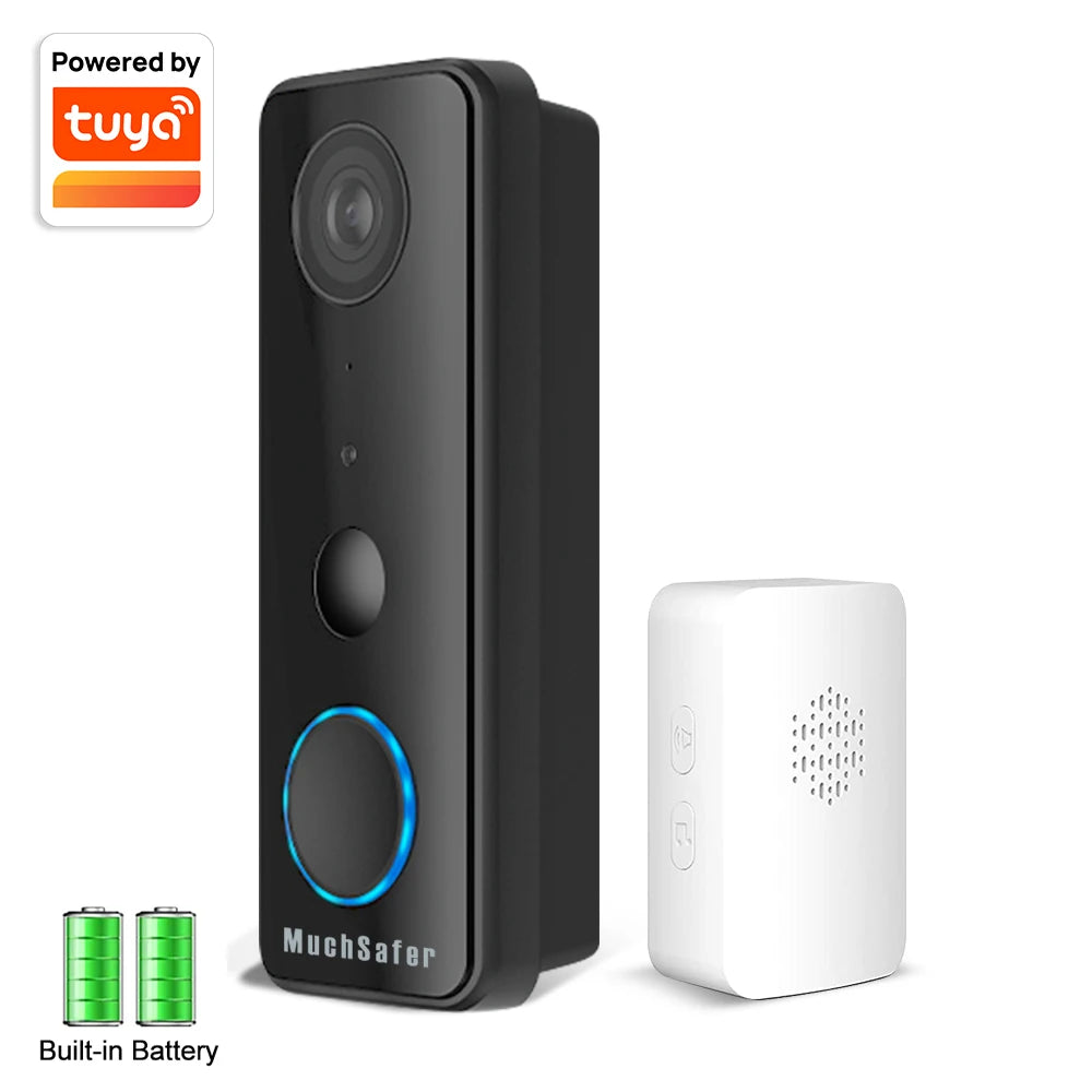 Alexa 1080P Tuya Smart Ring Doorbell Wireless Camera 2MP WiFi Bluetooth Video Battery Doorbell