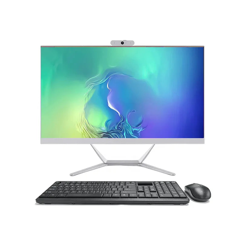 Cheap 23.8\" Industrial Business AIO Monoblock Desktop Computer Front Camera 1920*1080 HD Gamer PC Barebone All-In-One Screen