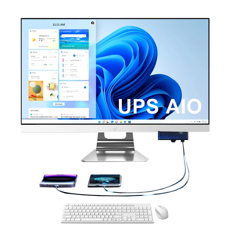 24" New Desktop Computer CPU I5-10300H DDR4 16GB RAM 512GB SSD 10th AIO Monoblock Slim Gaming All in One PC with UPS Battery