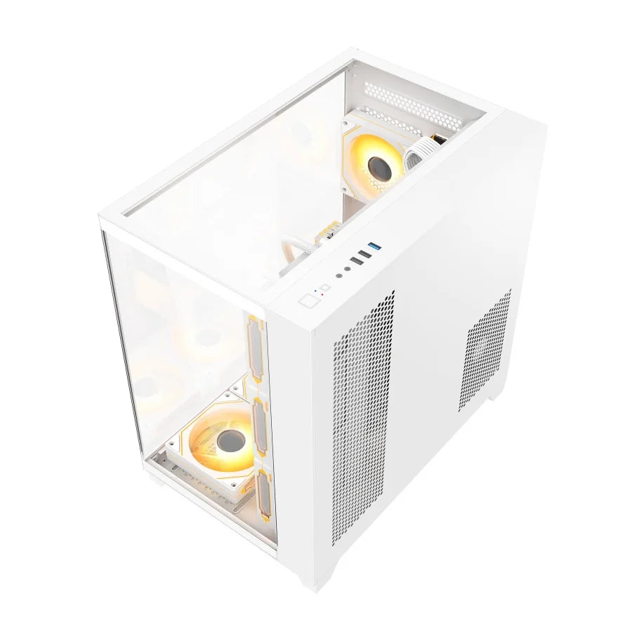 OEM Manufacturer Custom White ATX Computer Case Cases Towers RGB Gamer PC Cabinet Chassis Desktop Casing Gaming PC Case