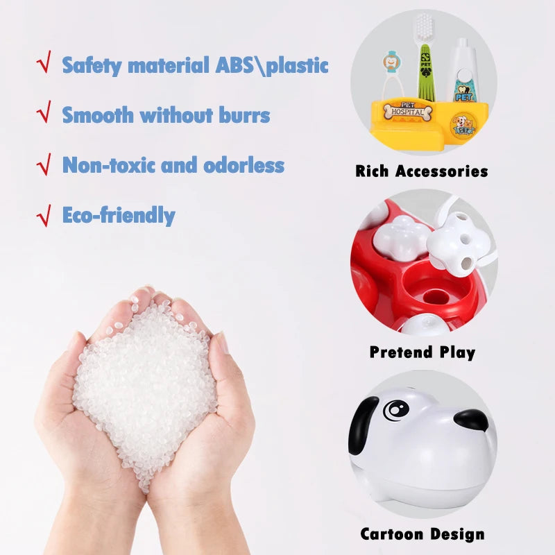 Pet Dentist Toy Pretend Play Doctor Educationa Toys for Children Simulation Medicine Tooth Extraction Teeth Model Gifts For Kids