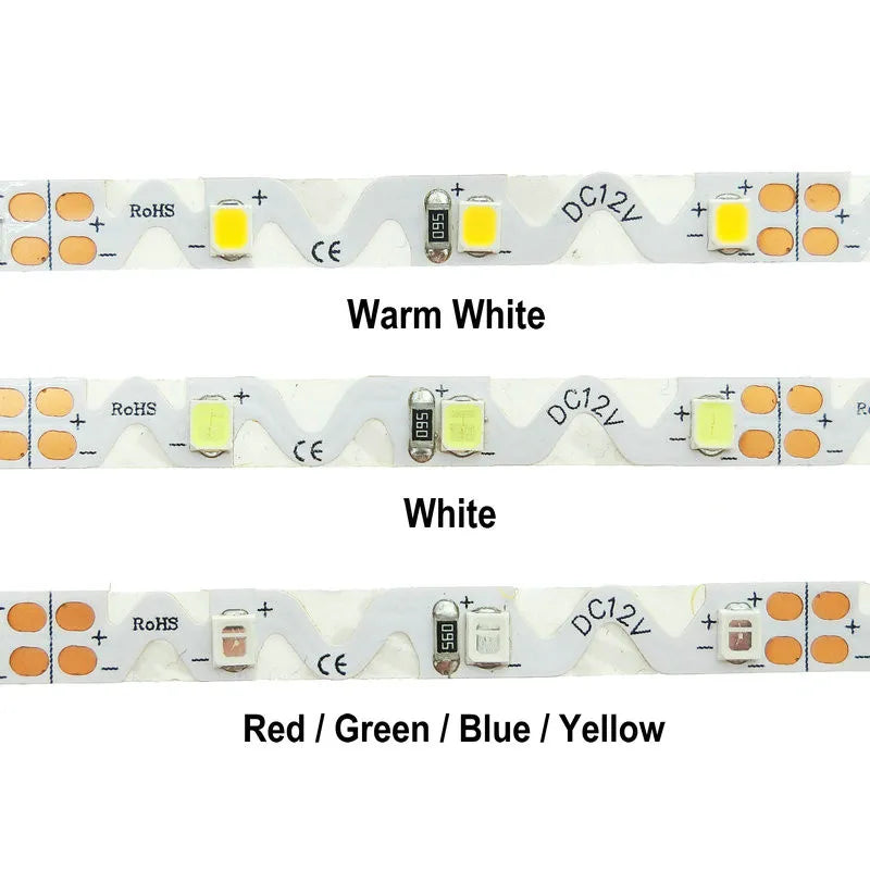 12V 5V LED Strip Light Tape S Shape 2835 60LED/m 5M Flexible Warm White LED Light Strip 12V 5V For Room Bedroom TV Backlight
