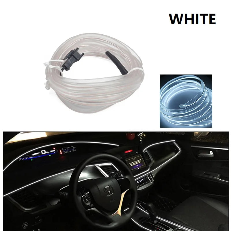 Car LED Strip Interior Decorative Lamps Strips Atmosphere Lamp Cold Light Decorative Dashboard Console LED Ambient Lights 1/3/5M