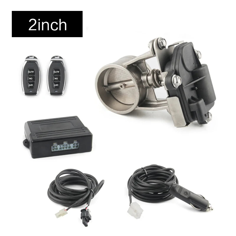 Stainless Steel Electric Exhaust Valve  2” 2.25” 2.5” 2.75” 3”  With Fine-tunable Remote Control Electronic Switch Kit