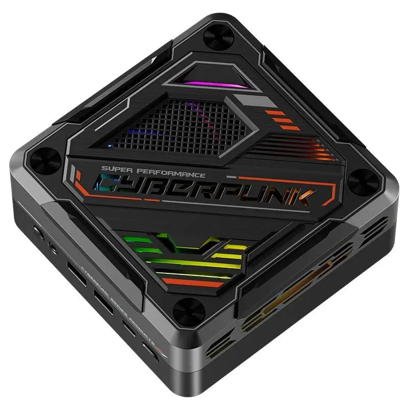 Cyberpunk Gamer PC AMD R7 8845HS 7840HS 7735HS Mini PC RGB Light DDR5 2.5G LAN USB4.0 Win11 Mini Computer 8K NUC WiFi6
