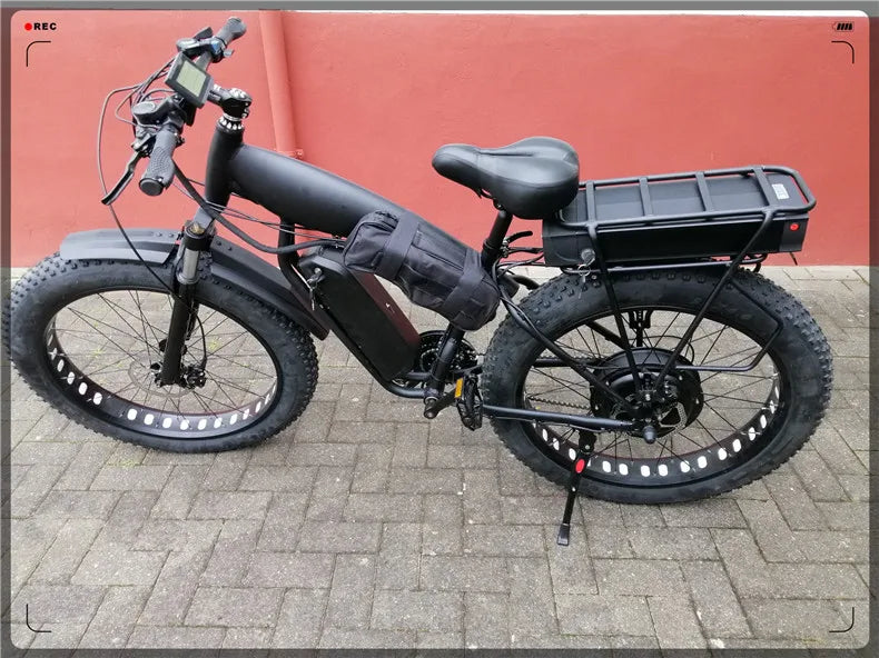 Custom 26inch Fat Snow tire ebike 1500W 48V 70ah  Large capacity  Li-ion battery electric long-distance cycling bicycle