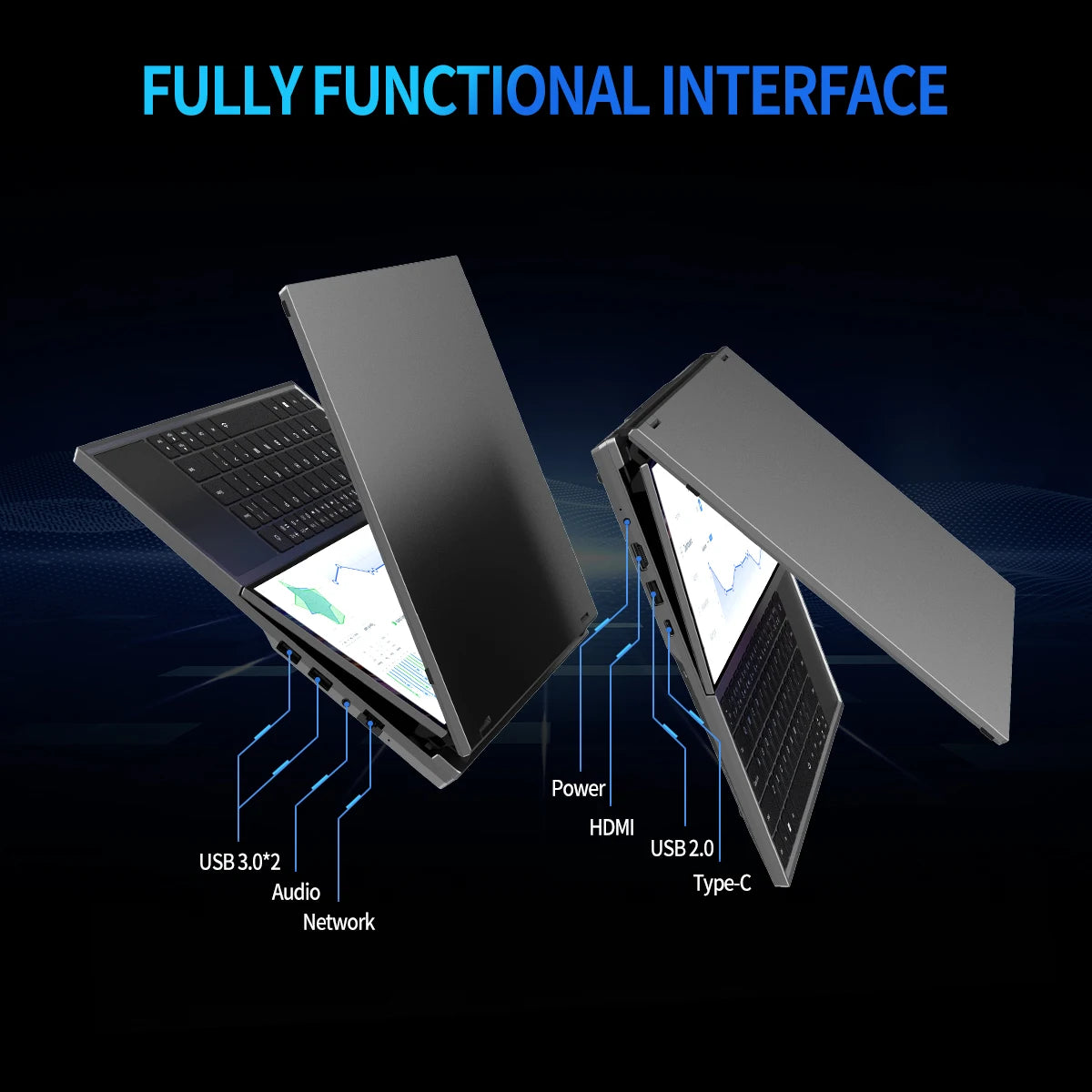 Topton 16 Inch IPS + 14'' Touch Dual Screen Gaming Laptop I7 9750H Max 64GB 4TB Slim Gamer Notebook Office Design Computer PC