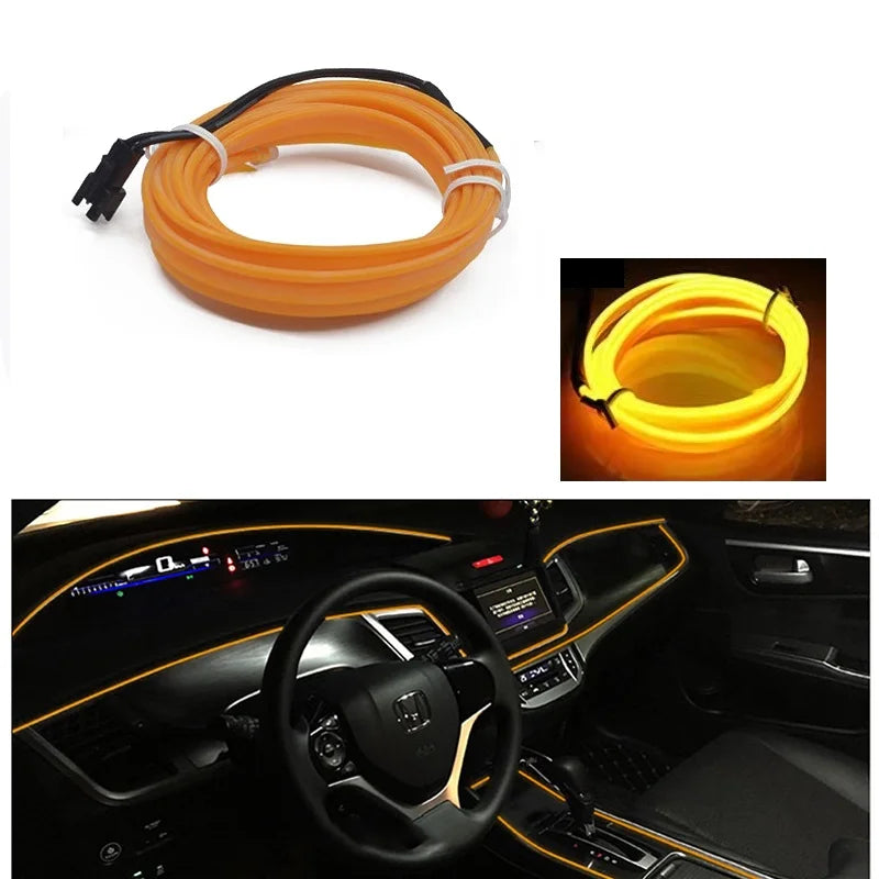 Car LED Strip Interior Decorative Lamps Strips Atmosphere Lamp Cold Light Decorative Dashboard Console LED Ambient Lights 1/3/5M