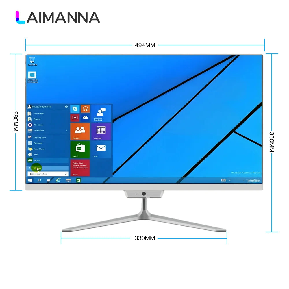 Hot Selling Gaming Desktop Computer 21.5 Inch Intel Core I5/I7/I9 Monoblock All in One PC DDR3 RAM LCD Monitor Windows 10