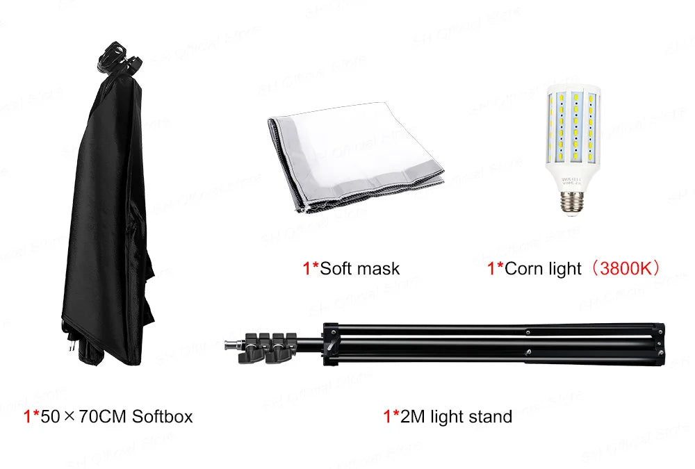 Photography Softbox Lighting Kits 50x70CM Professional Continuous Light System Soft Box For Photo Studio Equipment