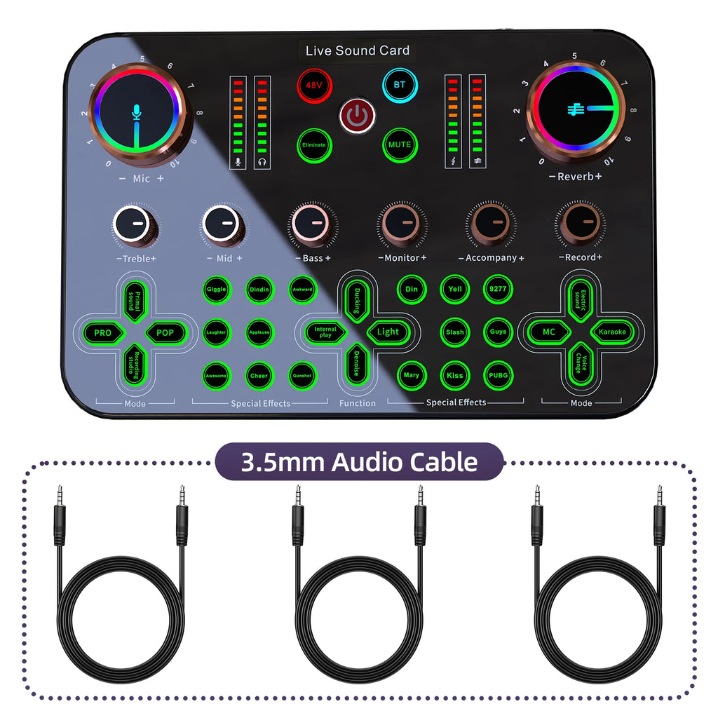 K600 Professional Audio Interface USB Live Broadcast Recording Sound Card for Recording Music Studio Equipment