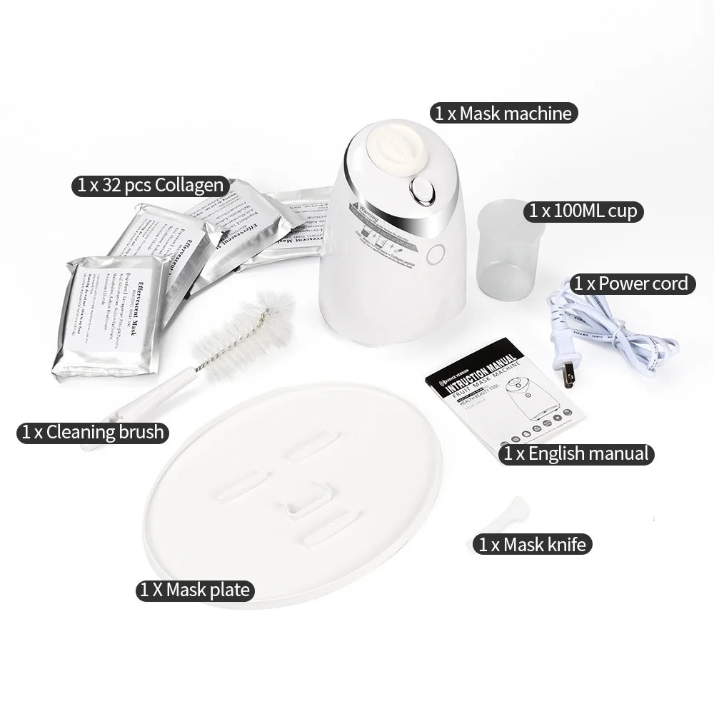DIY Mini Face Mask Maker Automatic Vegetable Natural Collagen Fruit Face Mask Machine Skin Care Brush wtih 10Pcs Mask Molds