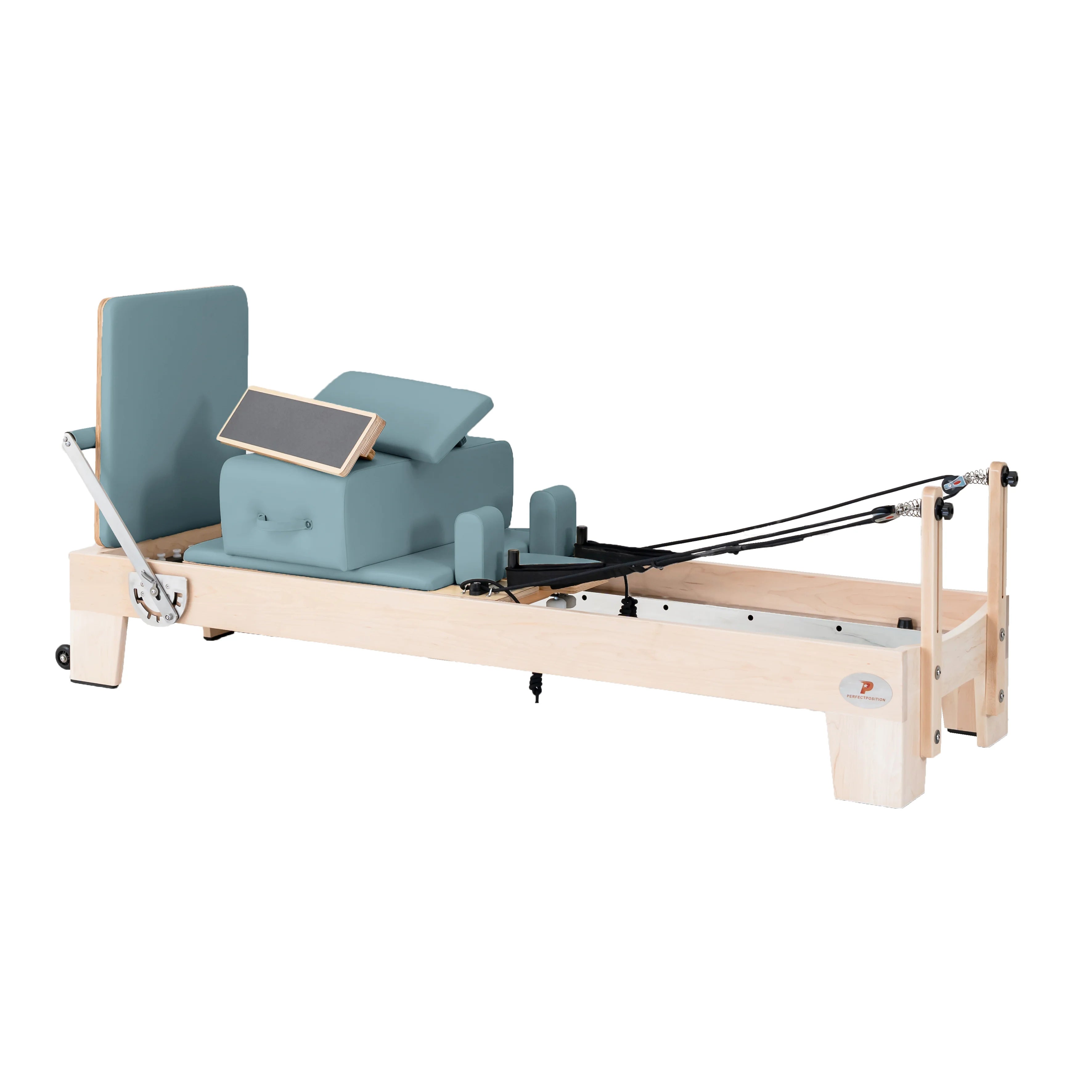 PR014 Professional Commercial Maple Wood Pilates Reformer Durable Sliding Bed Pink Studio Equipment