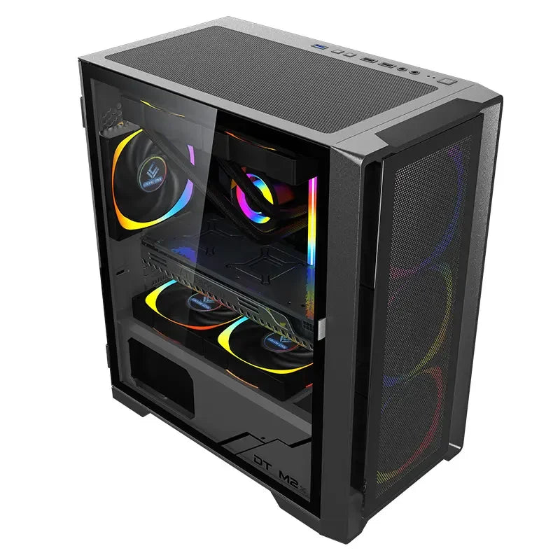 Best Selling M-ATX Mini ITX Gaming Computer Cases & Towers with Transparent Glass Window Panel  for Desktop Cabinet Gamer Pc