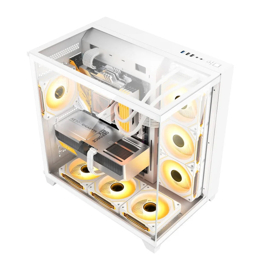 OEM Manufacturer Custom White ATX Computer Case Cases Towers RGB Gamer PC Cabinet Chassis Desktop Casing Gaming PC Case
