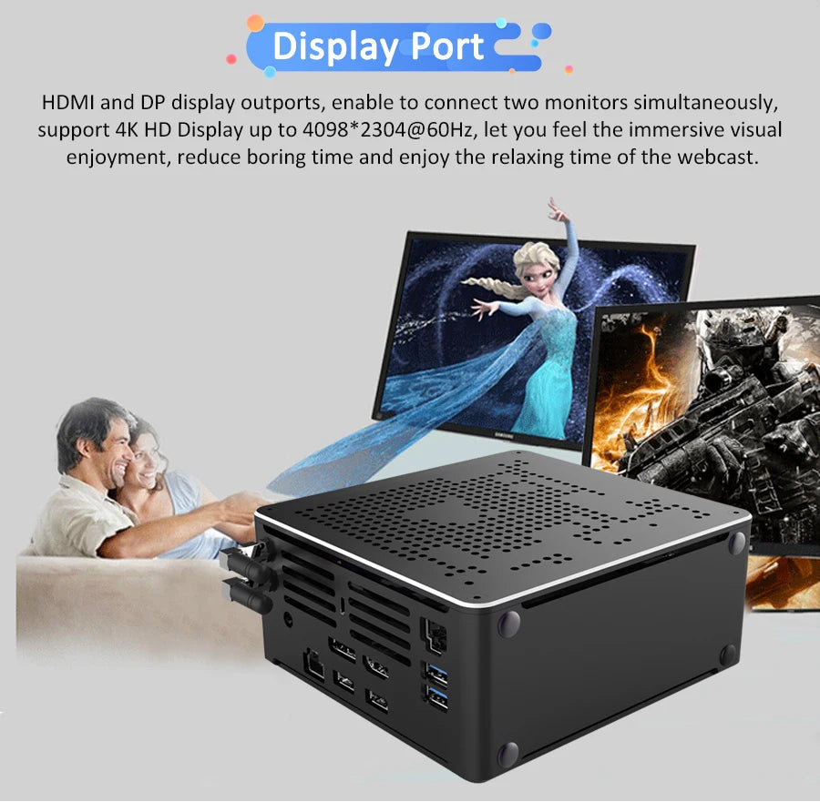 Gaming Desktop Computer Core i9 10980HK Xeon W-10885M E-2276M 2176M Mini Server PC 2*DDR4 2*NVME Dual Lan Office Design Computer