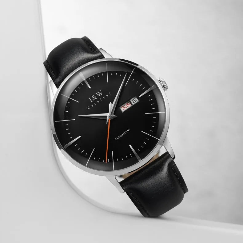 Fashion Men's Watches MIYOTA 8215 Watch Luxury brand CARNIVAL Automatic Mechanical Wristwatch Sapphire Double Calendar Men Watch