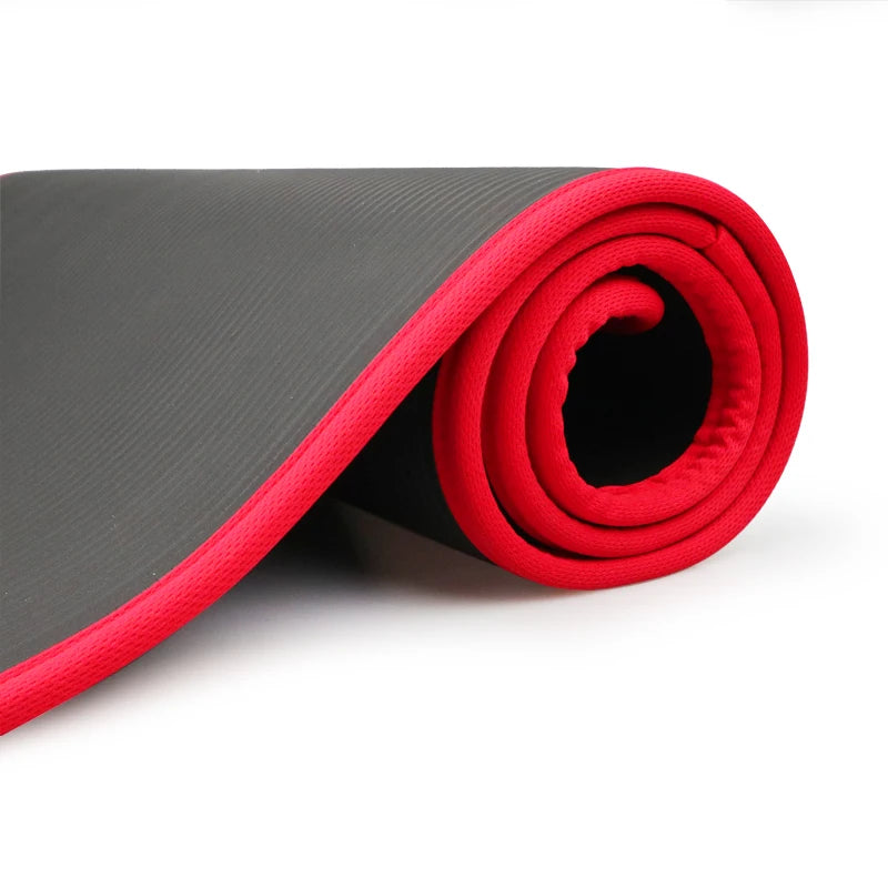 10MM Extra Thick Yoga Mats 183cmX61cm NRB Non-slip Soft Exercise Mat Fitness Tasteless Pilates Workout Gym Mats with Bandage