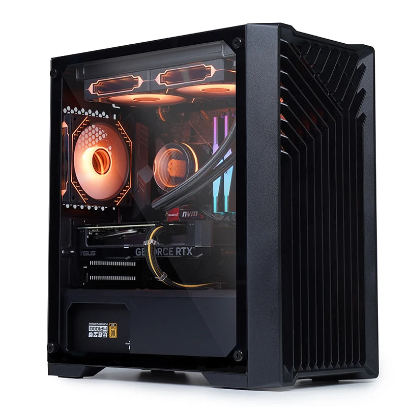 Lovingcool Oem Odm Cabinet Cpu Rgb Desktop Computer Case Tower Tempered Glass MATX ITX Gaming Gamer Pc Computer Cases