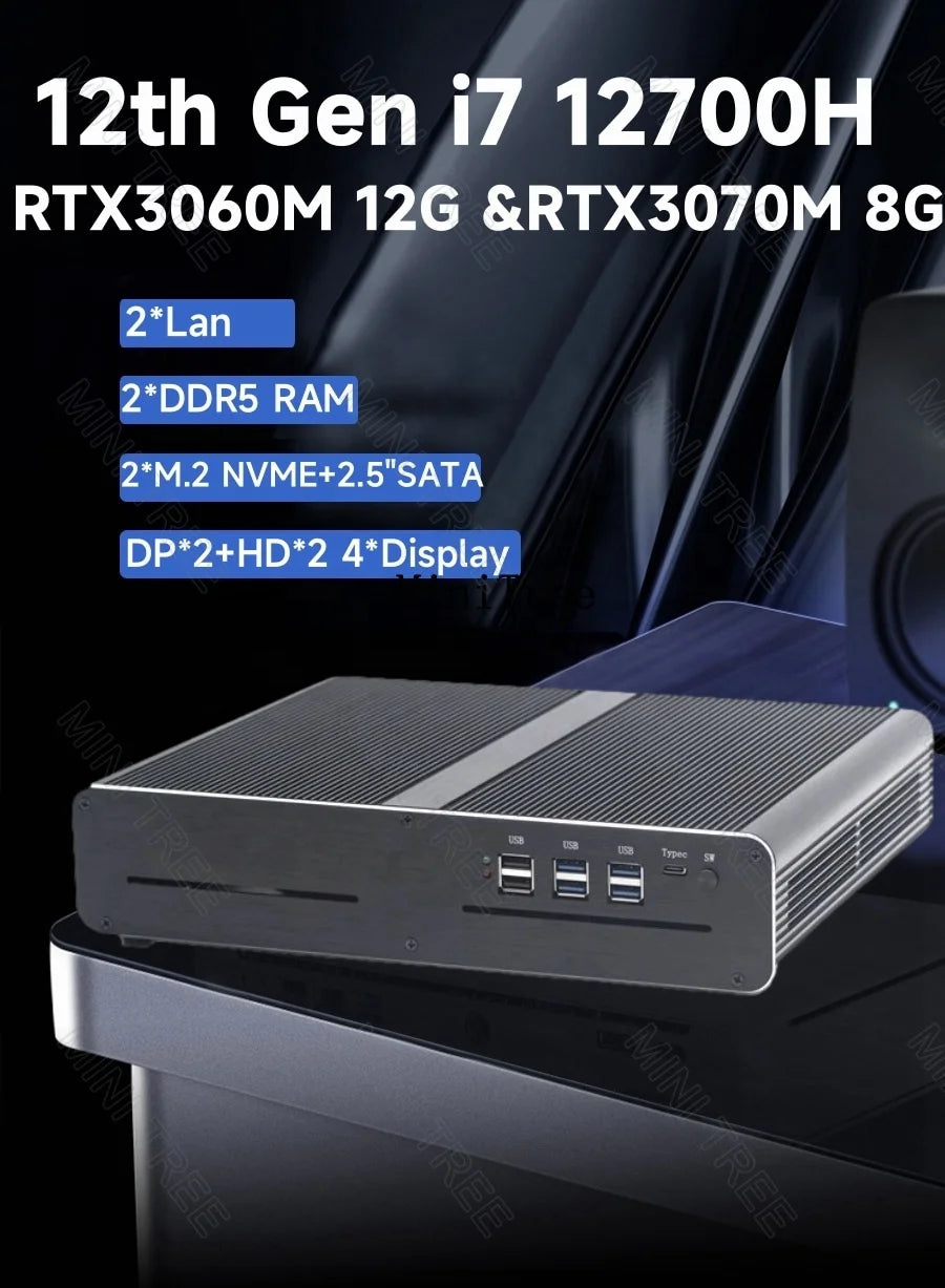 Gaming PC Mini Core I7 12650H Mini Gamer PC Nvi-dia RX6600XT RX5500XT 8G Dual DDR5 NVME SSD 4*4K Display Gaming Desktop Computer