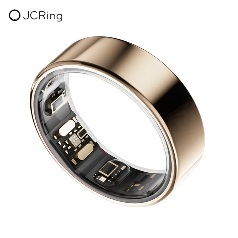 JCRing X6B Android Gold Stainless Steel Titanium Smartring Blood Health Risk Assessment Smart Ring for Men Women Girl Couple