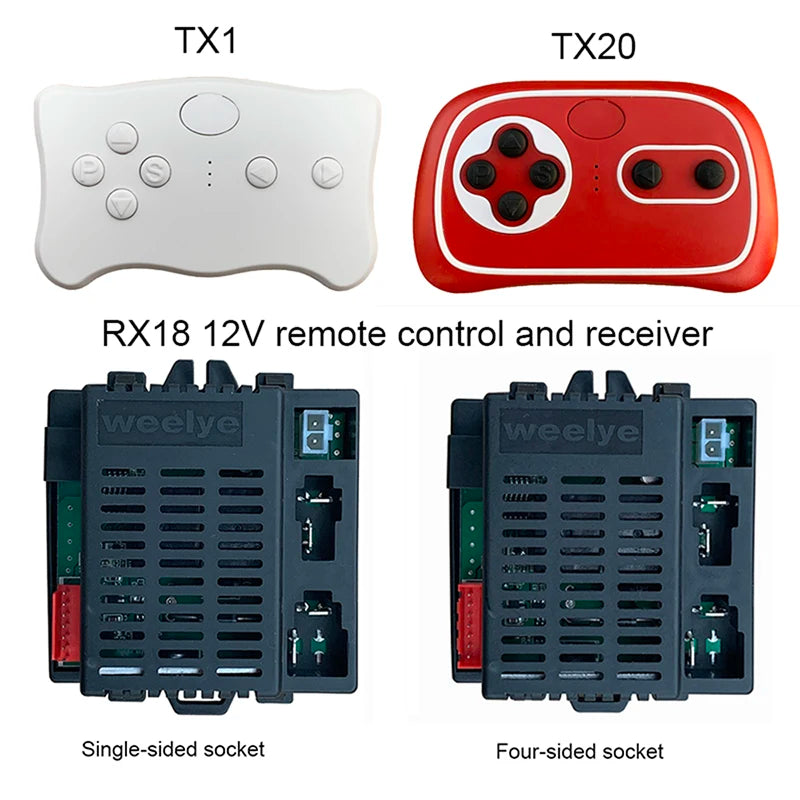 weelye RX18 12V Kids Powered Ride on car 2.4G Bluetooth Remote Control ,Receiver for Children Electric Car Replacement Parts