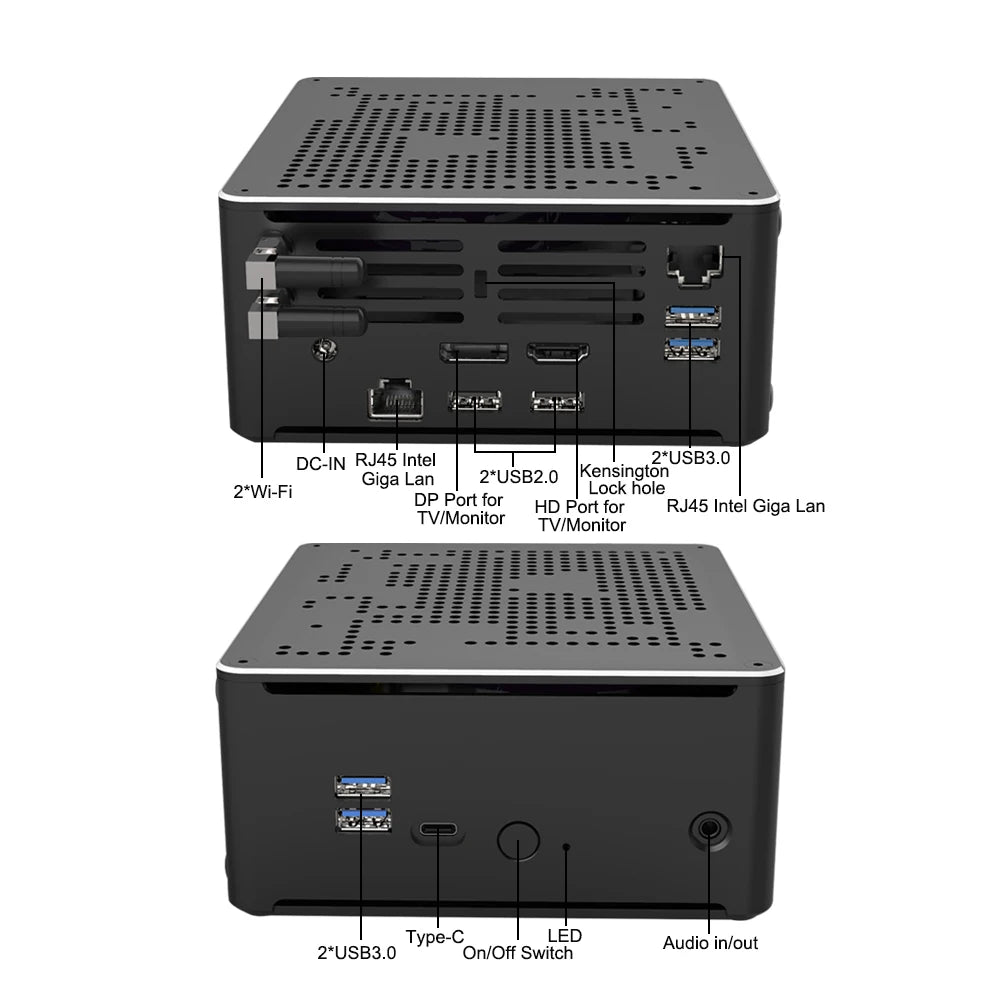 Gaming Desktop Computer Core i9 10980HK Xeon W-10885M E-2276M 2176M Mini Server PC 2*DDR4 2*NVME Dual Lan Office Design Computer