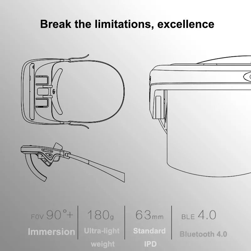 AR Box Holographic Effects Augmented Reality Glasses Smart Helmet 3D Virtual Reality with Control Handle Virtual RealityGlasse