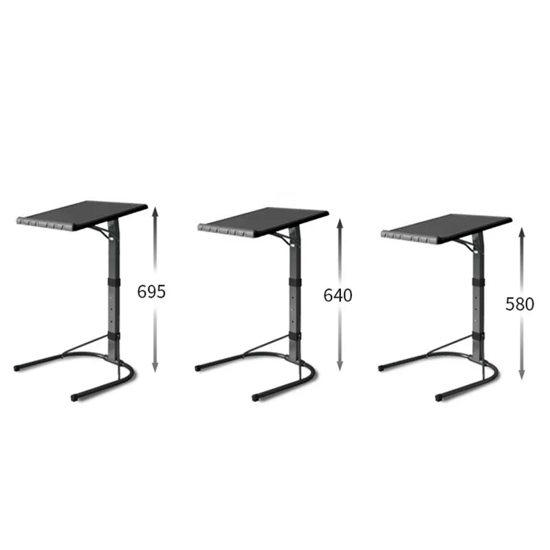Mobile Computer Table Ergonomic Black Adjustable Desk for Home Folding Stand for Laptop Bedroom Liftable Foldable Furniture