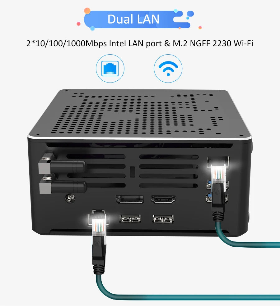 Gaming Desktop Computer Core i9 10980HK Xeon W-10885M E-2276M 2176M Mini Server PC 2*DDR4 2*NVME Dual Lan Office Design Computer