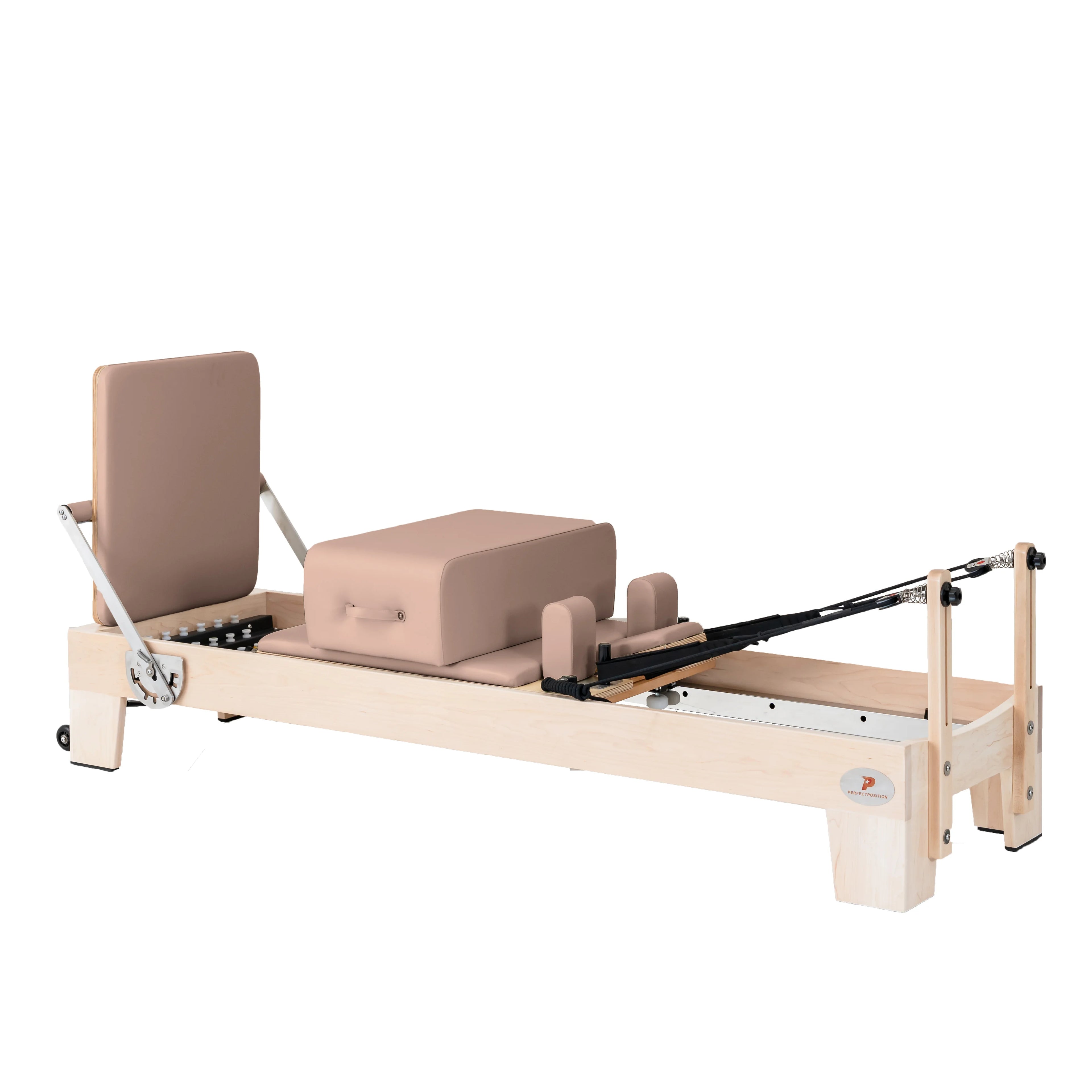PR014 Professional Commercial Maple Wood Pilates Reformer Durable Sliding Bed Pink Studio Equipment