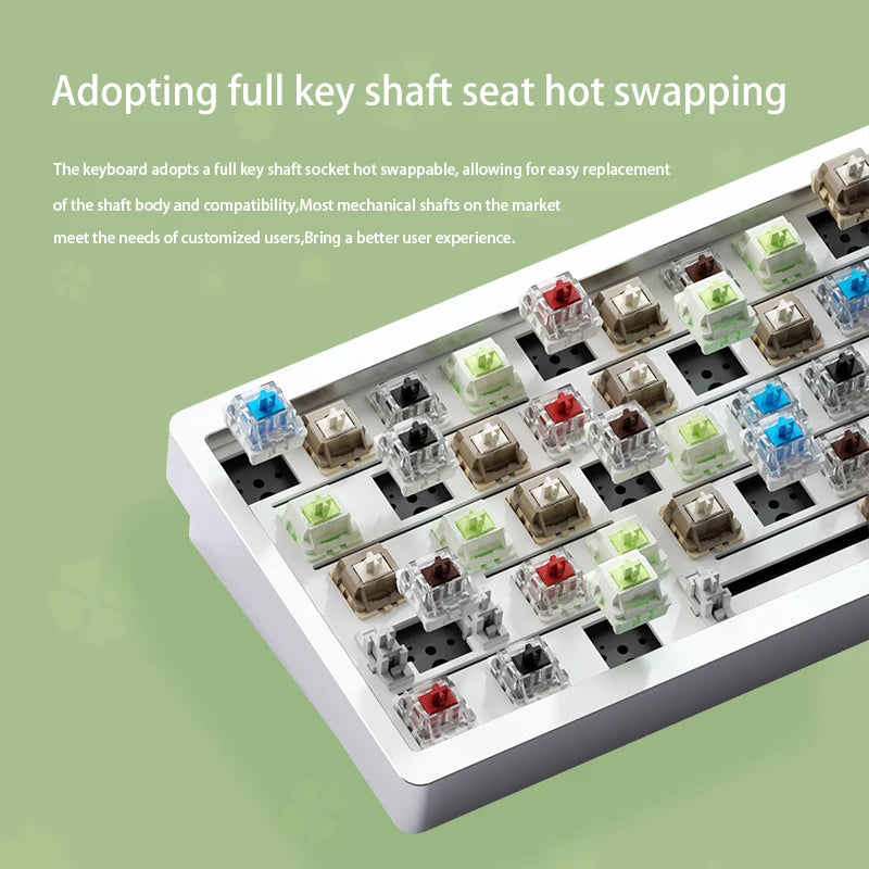 Weikav Lucky65 New Mechanical Keyboard 3Mode Aluminum Alloy USB-C Wireless for RGB LED Office Gamer PC Gaming Keyboard