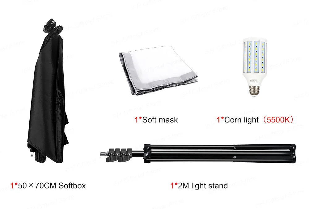 Photography Softbox Lighting Kits 50x70CM Professional Continuous Light System Soft Box For Photo Studio Equipment