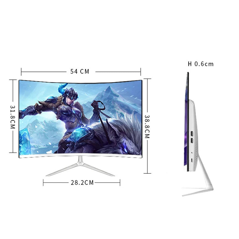AIO Monoblock Gaming Desktop Computer  Curved Straigh Screen 24 27 32 Inch Intel Core I3 I5 I7 10th Gen Office All in One PC
