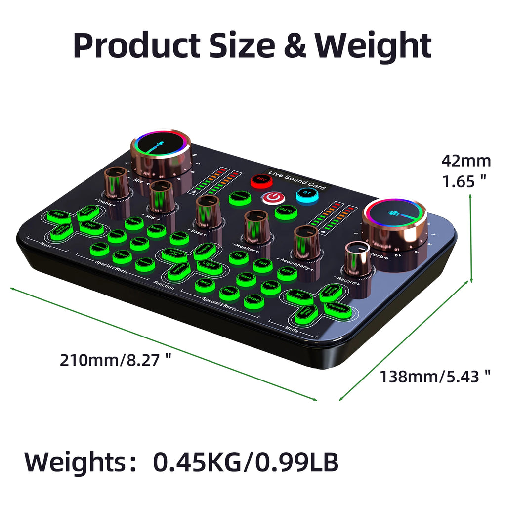 K600 Professional Audio Interface USB Live Broadcast Recording Sound Card for Recording Music Studio Equipment