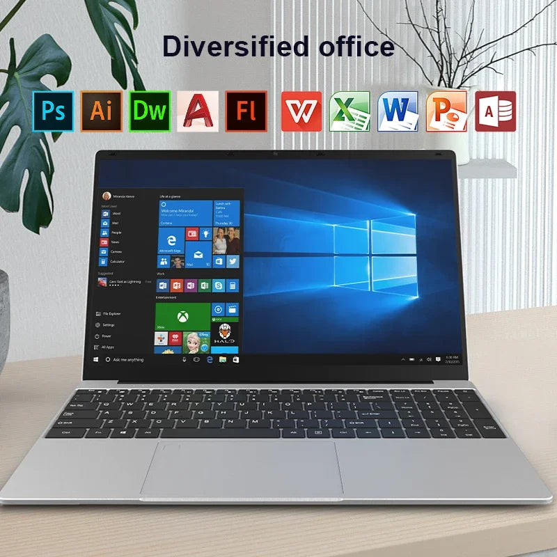 15.6 Inch Laptops Intel N5095 N95 I7 I9 Ram16gb SSD 128gb 1920*1080 IPS Screen Resolution Fingerprint Business Laptop Computer