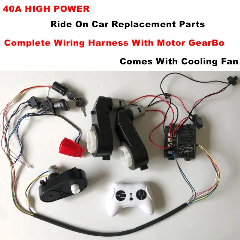 12V Kids Ride on car High-Power D12V 24V DIY Self-Made High Speed Children's Electric Ride on Toy Car Set of Wires Harness Switc