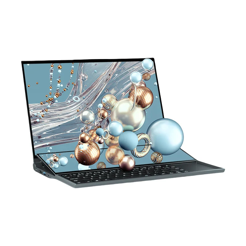 Custom Logo 16+14 Inch Dual Screen Intel I7 9th Gen Laptop Win 11 16GB+512GB SSD 15.6 Inches New Metal Body OEM 1920x1200