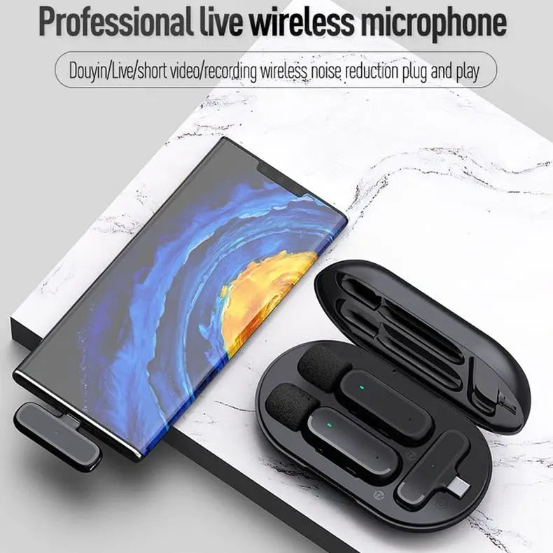 China Factory Wireless Lavalier Microphone Type C Connector for Music Studio Teaching Use Condenser Microphone Noise Cancelling