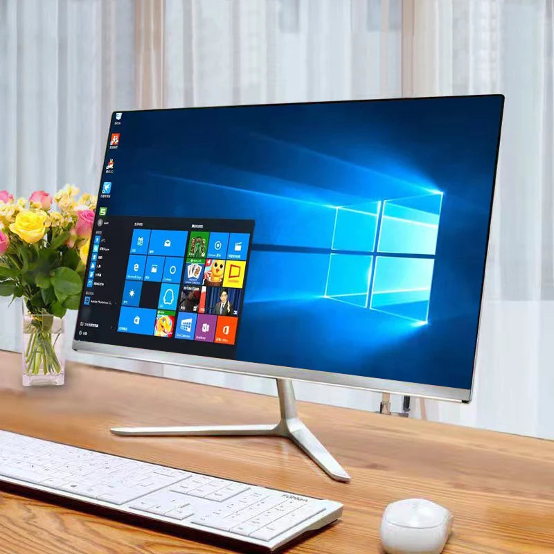 24" Core All-in-One PC Intel I5 5200u Monoblock Computadora 8GB RAM 256GB SSD OEM AIO Computer All in One PC With UPS Battery