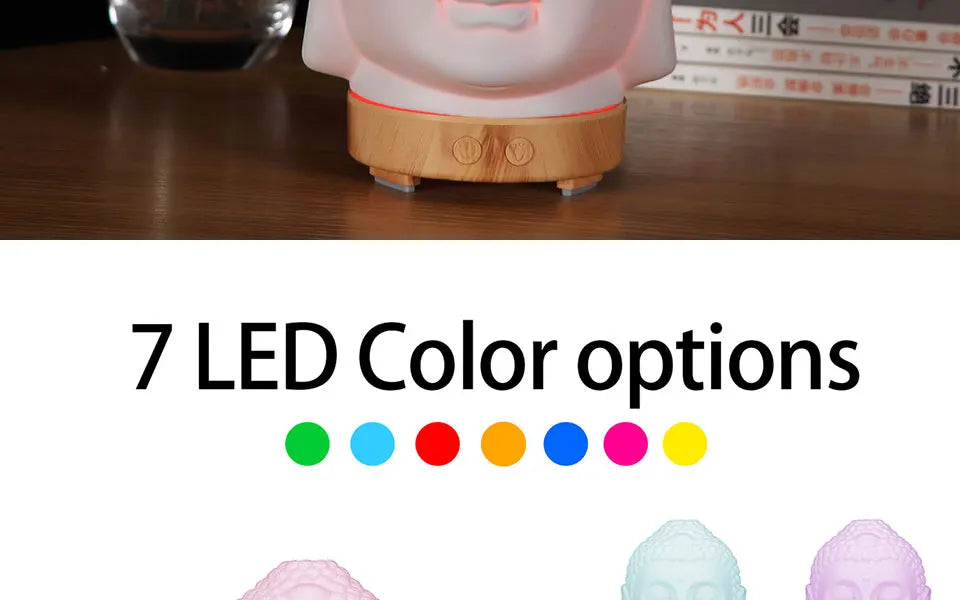 100ml Essential Oil Diffuser Buddha head Humidifier With Night Lamp Aromatherapy Mist Foger Maker Essential Oil Diffuse For Home