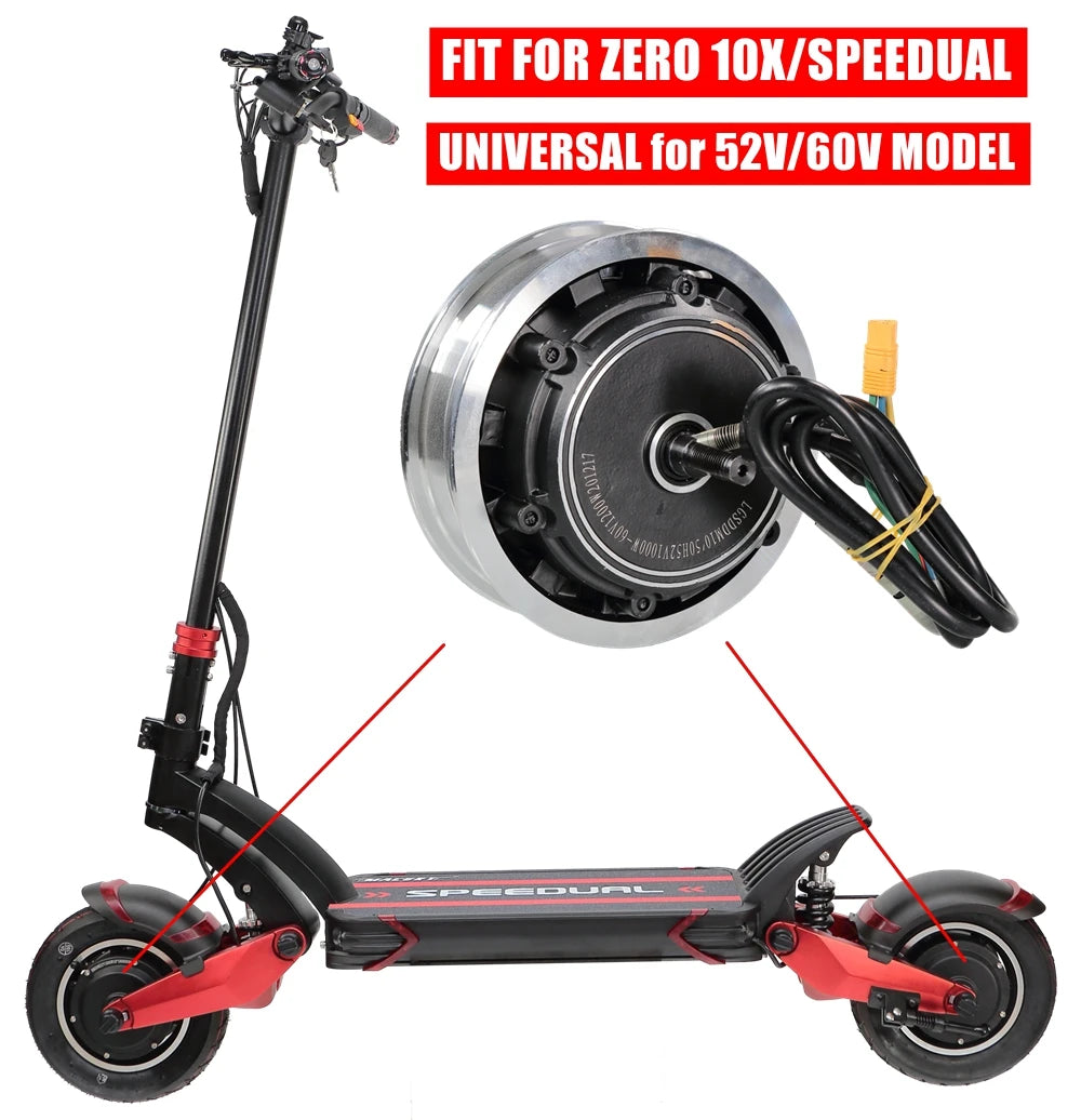 Original LGSDDM 10 Inch Electric Scooter Motor for ZERO 10X Both Front And Rear Wheel SPEEDUAL Newest Engine 52V1000W 60V1200W